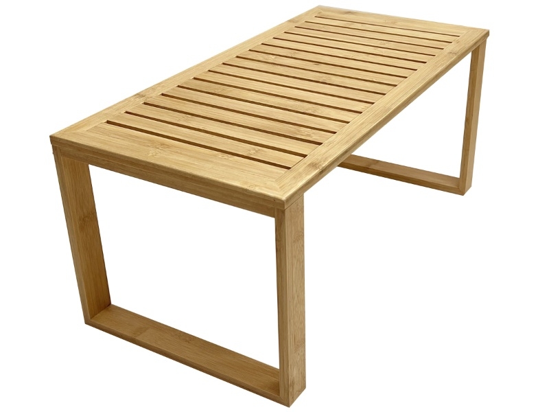 Curated Professional-grade Bamboo Kitchen Shelf with Slatted Design - Sustainable Storage Solution